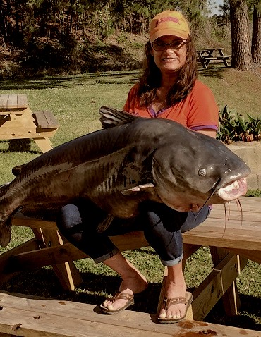 Paula Haney Largest Channel Catfish ©Photo from Carolina Sportsman 
