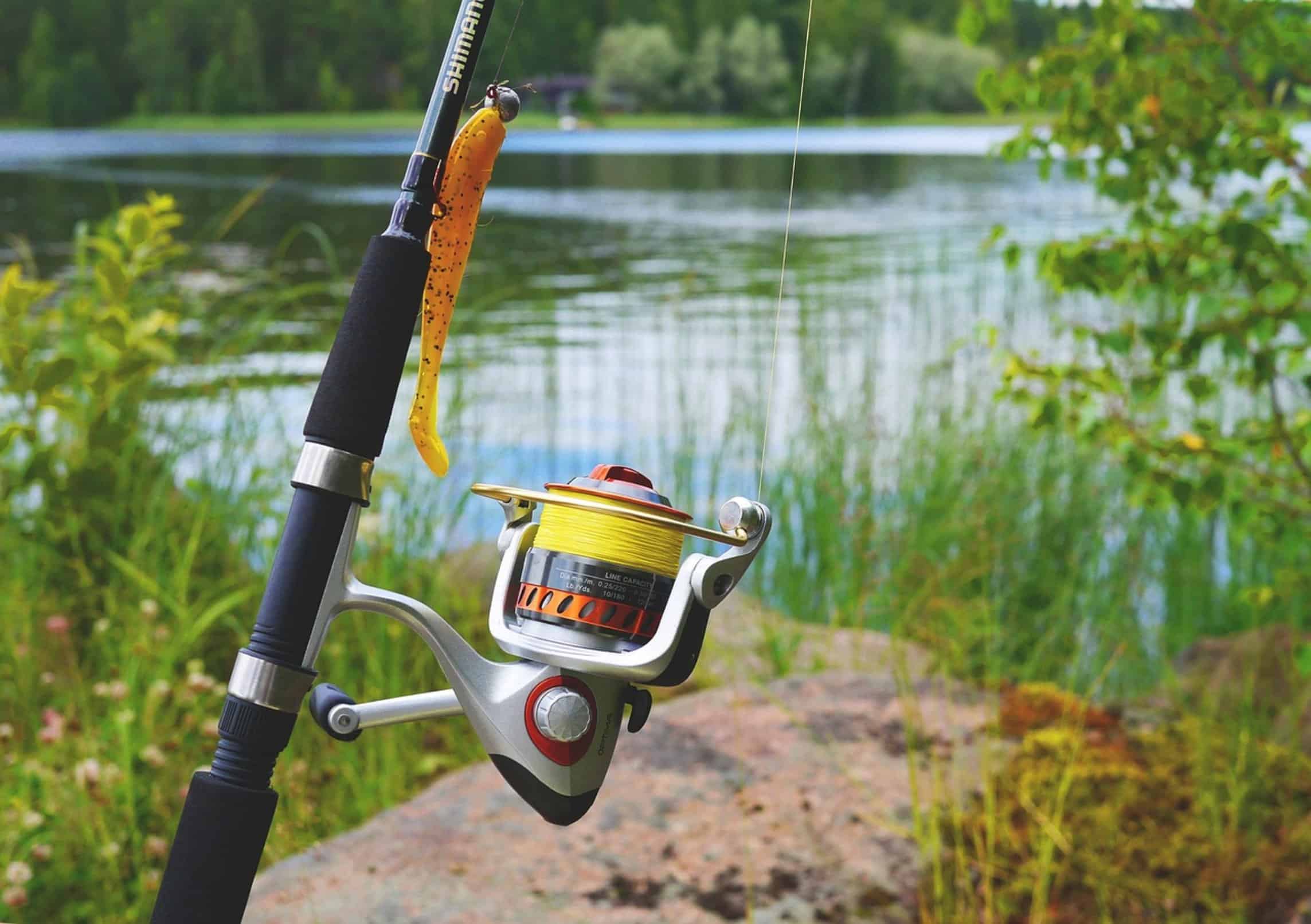 fishing reel on rod fishing reel on rod